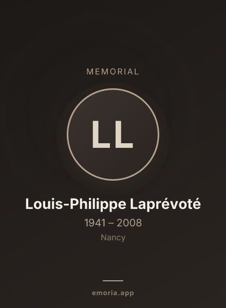 Memorial portrait of Louis-Philippe Laprévoté