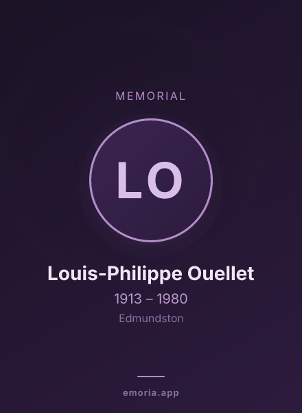 Memorial portrait of Louis-Philippe Ouellet