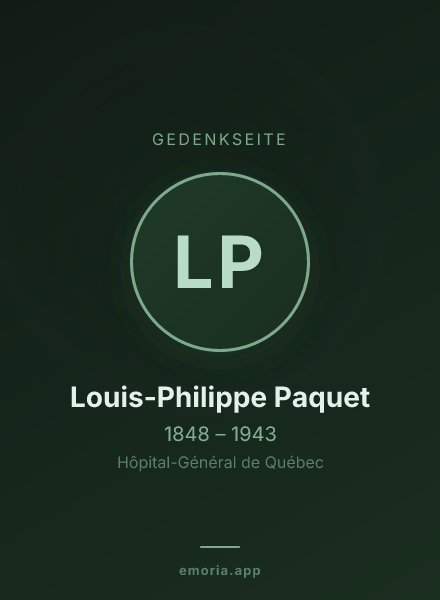 Gedenkportrait von Louis-Philippe Paquet