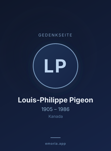 Gedenkportrait von Louis-Philippe Pigeon
