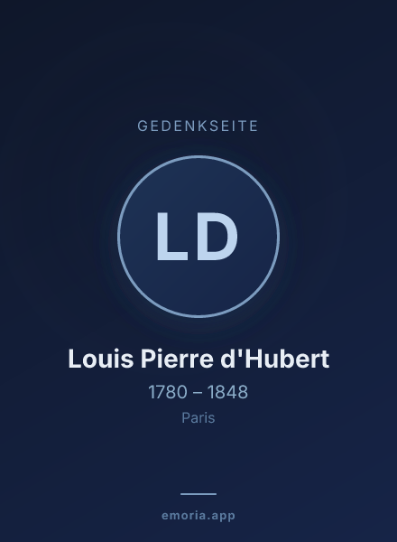 Gedenkportrait von Louis Pierre d'Hubert