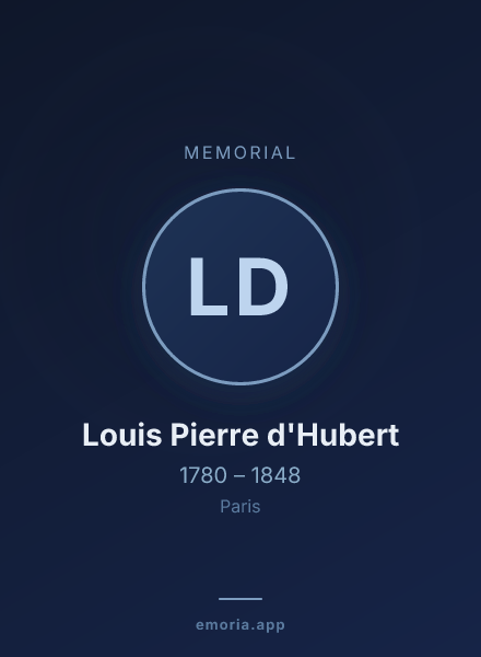 Memorial portrait of Louis Pierre d'Hubert