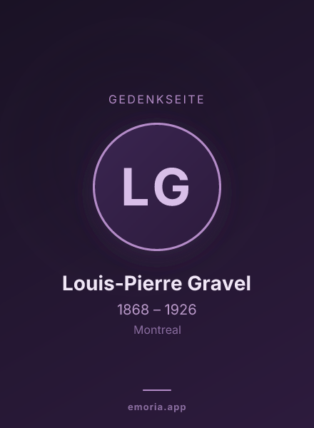 Gedenkportrait von Louis-Pierre Gravel
