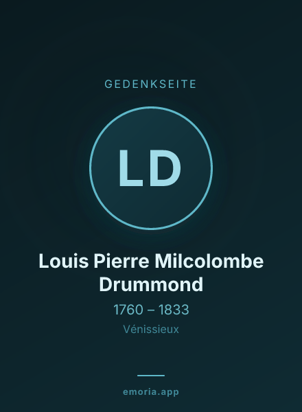 Gedenkportrait von Louis Pierre Milcolombe Drummond