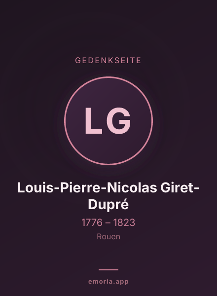 Gedenkportrait von Louis-Pierre-Nicolas Giret-Dupré