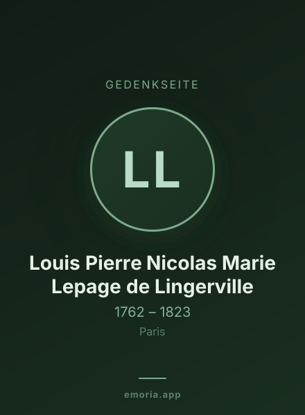 Gedenkportrait von Louis Pierre Nicolas Marie Lepage de Lingerville