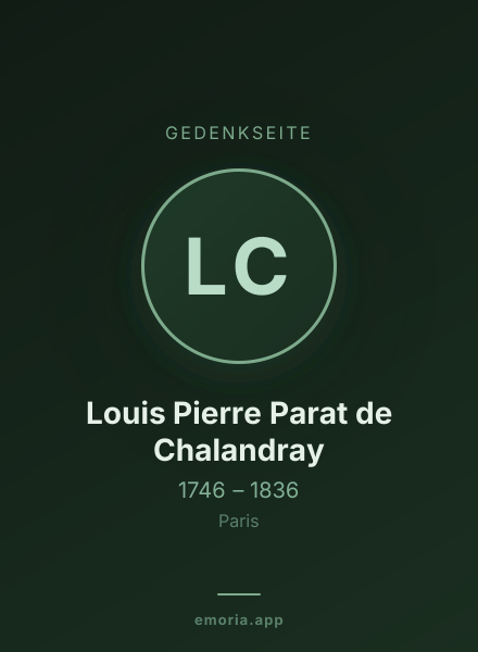 Gedenkportrait von Louis Pierre Parat de Chalandray