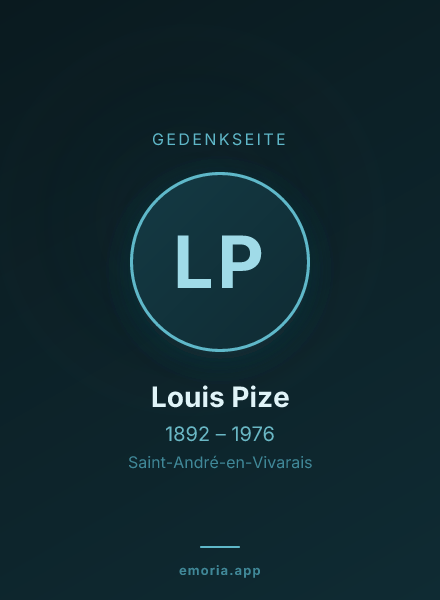 Gedenkportrait von Louis Pize