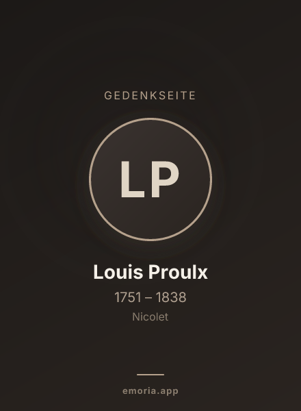 Gedenkportrait von Louis Proulx