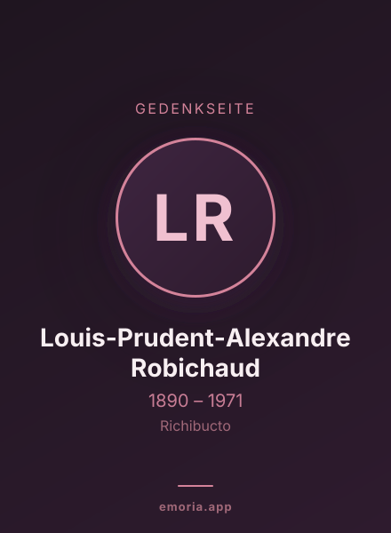 Gedenkportrait von Louis-Prudent-Alexandre Robichaud