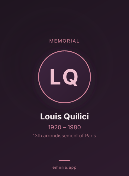 Memorial portrait of Louis Quilici