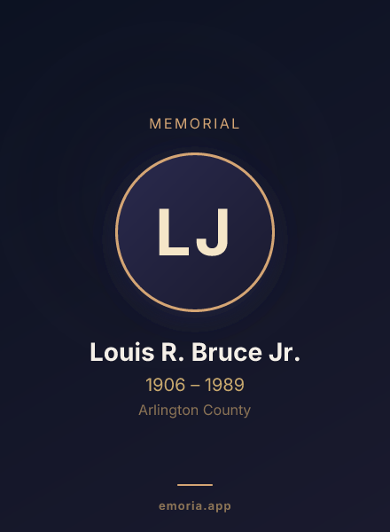 Memorial portrait of Louis R. Bruce Jr.