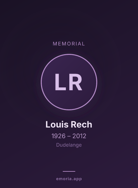 Memorial portrait of Louis Rech
