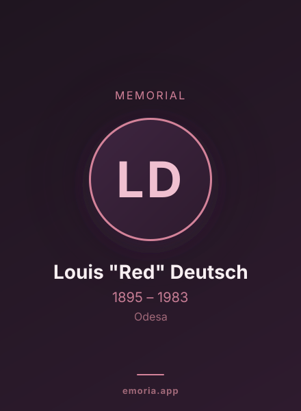 Memorial portrait of Louis "Red" Deutsch