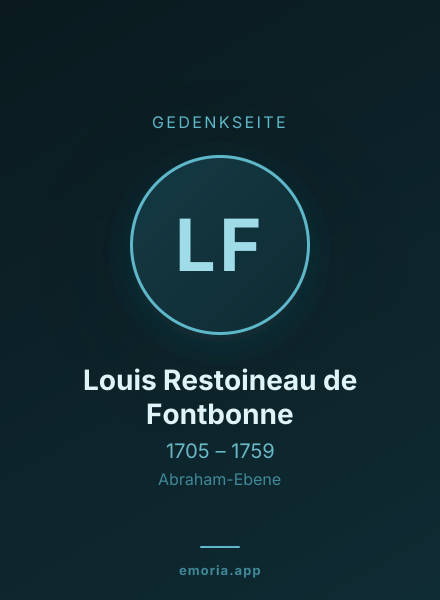 Gedenkportrait von Louis Restoineau de Fontbonne