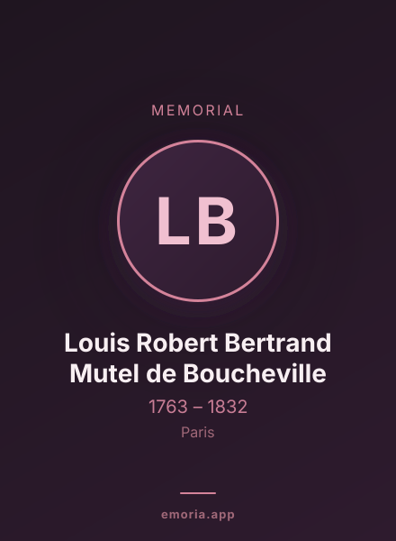 Memorial portrait of Louis Robert Bertrand Mutel de Boucheville