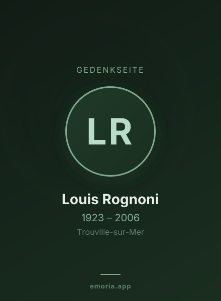 Gedenkportrait von Louis Rognoni