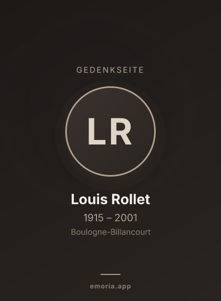 Gedenkportrait von Louis Rollet