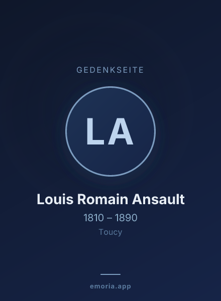 Gedenkportrait von Louis Romain Ansault