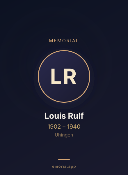 Memorial portrait of Louis Rulf