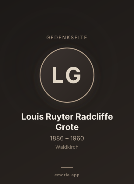 Gedenkportrait von Louis Ruyter Radcliffe Grote