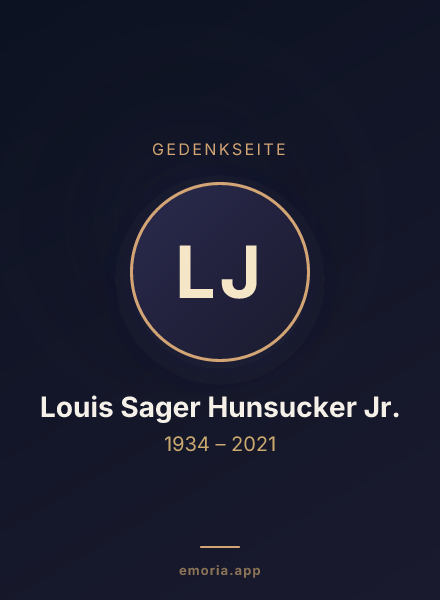 Gedenkportrait von Louis Sager Hunsucker Jr.