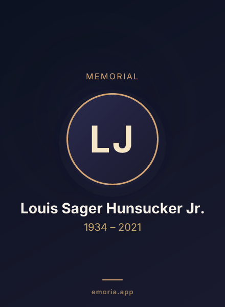 Memorial portrait of Louis Sager Hunsucker Jr.