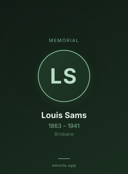 Memorial portrait of Louis Sams