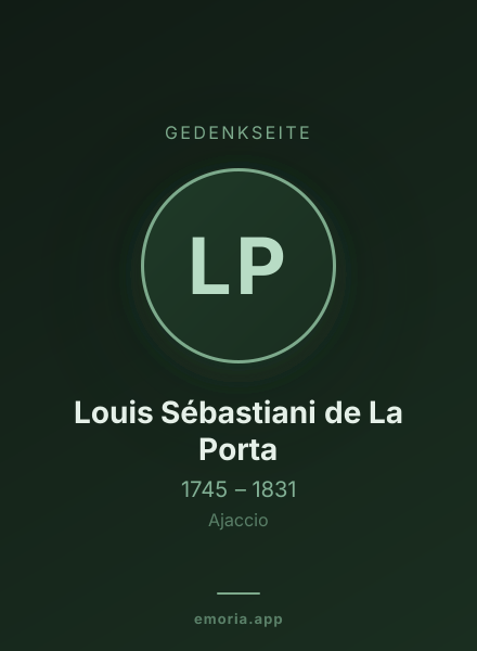 Gedenkportrait von Louis Sébastiani de La Porta