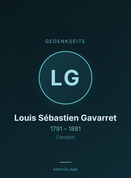 Gedenkportrait von Louis Sébastien Gavarret