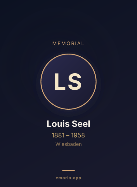 Memorial portrait of Louis Seel