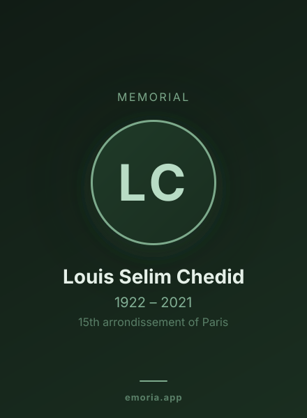 Memorial portrait of Louis Selim Chedid