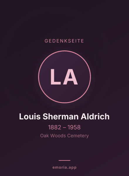 Gedenkportrait von Louis Sherman Aldrich