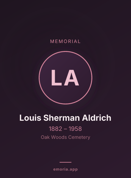 Memorial portrait of Louis Sherman Aldrich