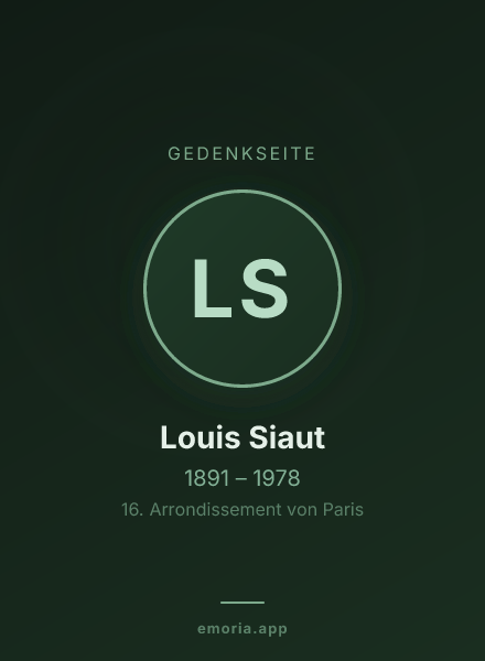Gedenkportrait von Louis Siaut