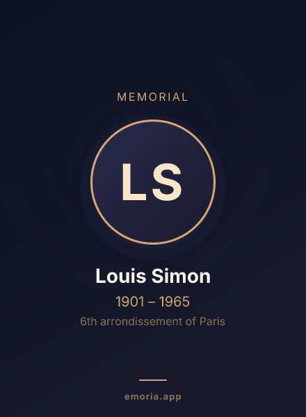 Memorial portrait of Louis Simon