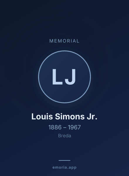 Memorial portrait of Louis Simons Jr.