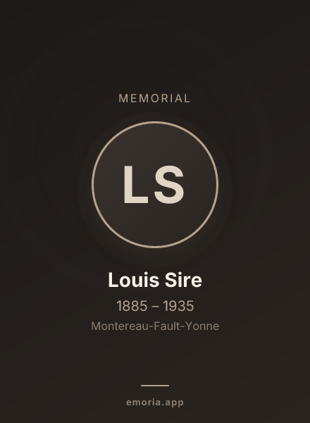 Memorial portrait of Louis Sire