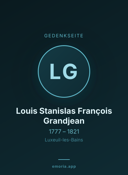 Gedenkportrait von Louis Stanislas François Grandjean