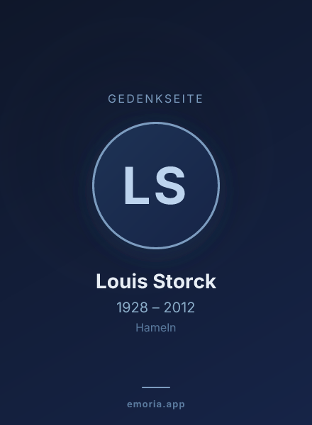 Gedenkportrait von Louis Storck