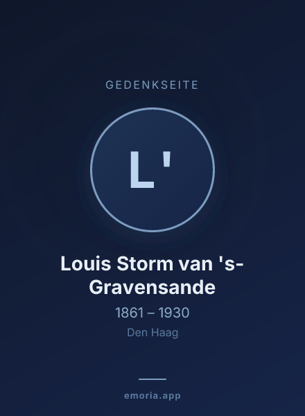 Gedenkportrait von Louis Storm van 's-Gravensande