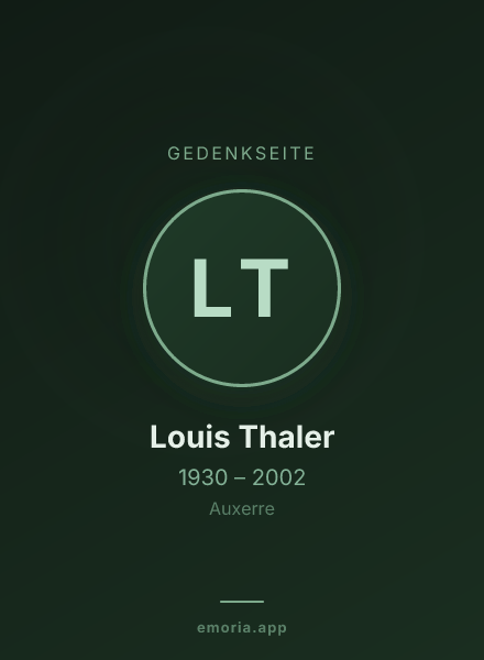 Gedenkportrait von Louis Thaler