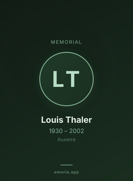 Memorial portrait of Louis Thaler