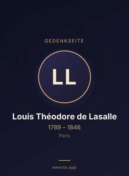 Gedenkportrait von Louis Théodore de Lasalle