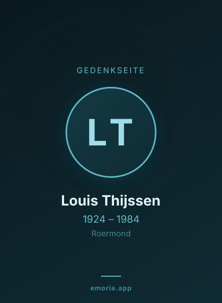 Gedenkportrait von Louis Thijssen