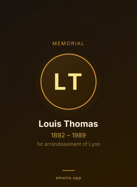 Memorial portrait of Louis Thomas