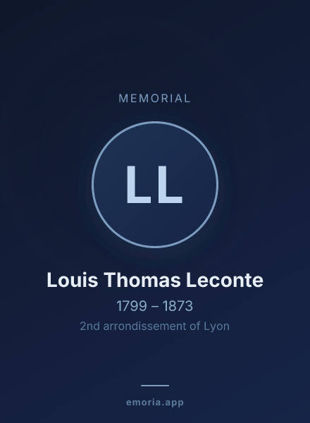 Memorial portrait of Louis Thomas Leconte
