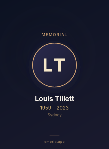 Memorial portrait of Louis Tillett