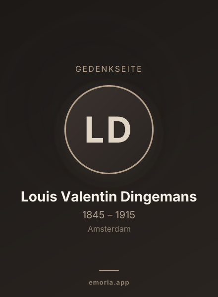 Gedenkportrait von Louis Valentin Dingemans
