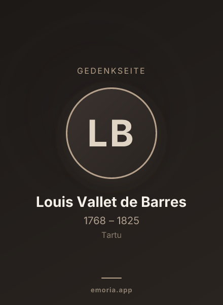 Gedenkportrait von Louis Vallet de Barres